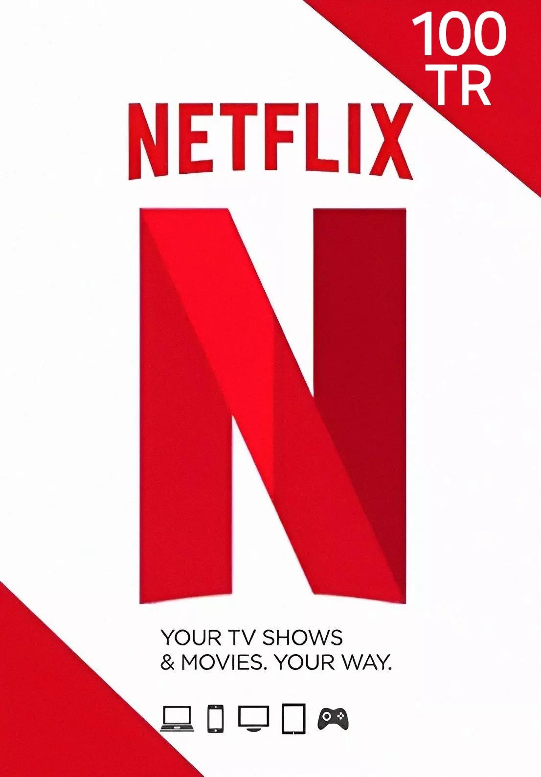 Turkey Netflix 100 TR Gift Card cover image