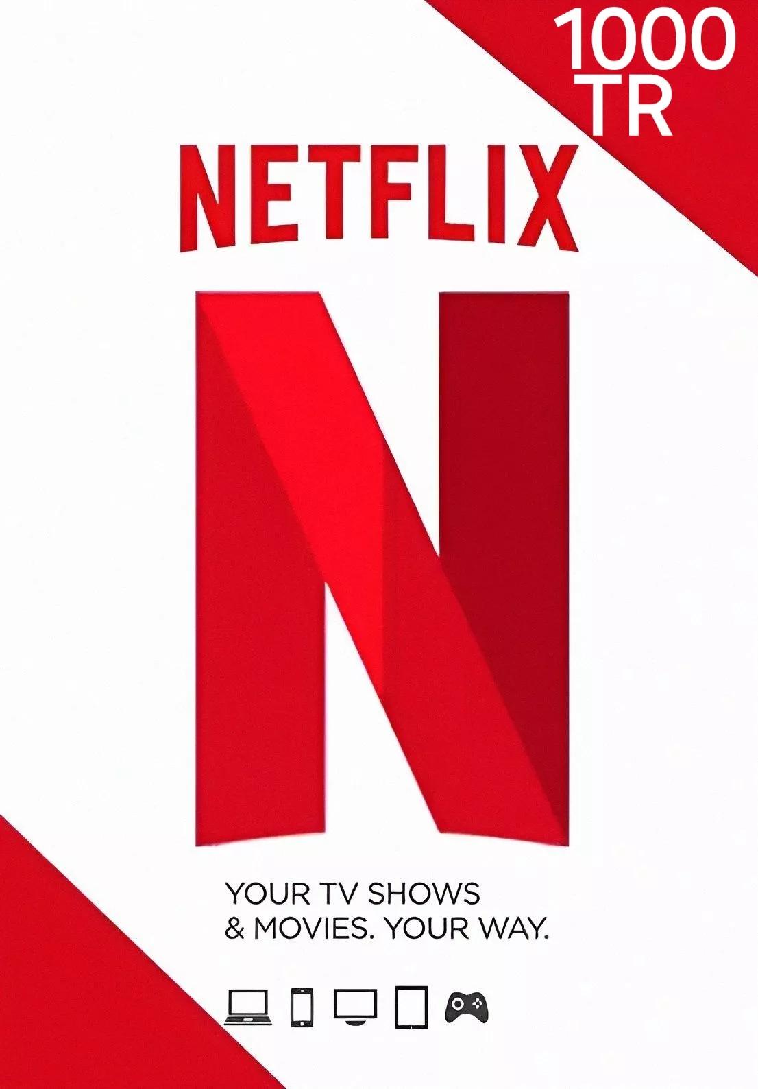 Turkey Netflix 1000 TR Gift Card cover image