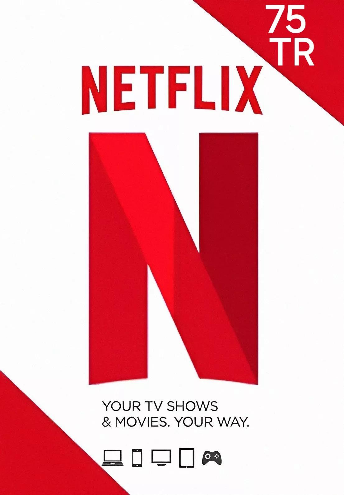 Turkey Netflix 75 TR Gift Card cover image