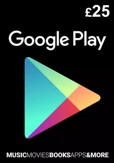 UK Google Play 25 Pound Gift Card cover image