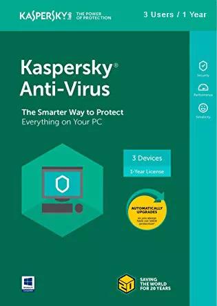 Kaspersky Anti-Virus 2018 (3 Users, 1 Year)