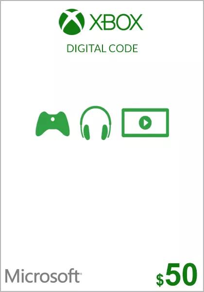 USA Xbox 50 Dollar Kinkekaart 