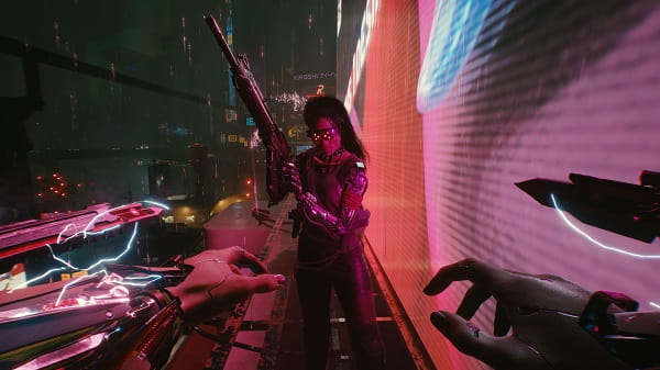 Cyberpunk 2077 first-person vaade